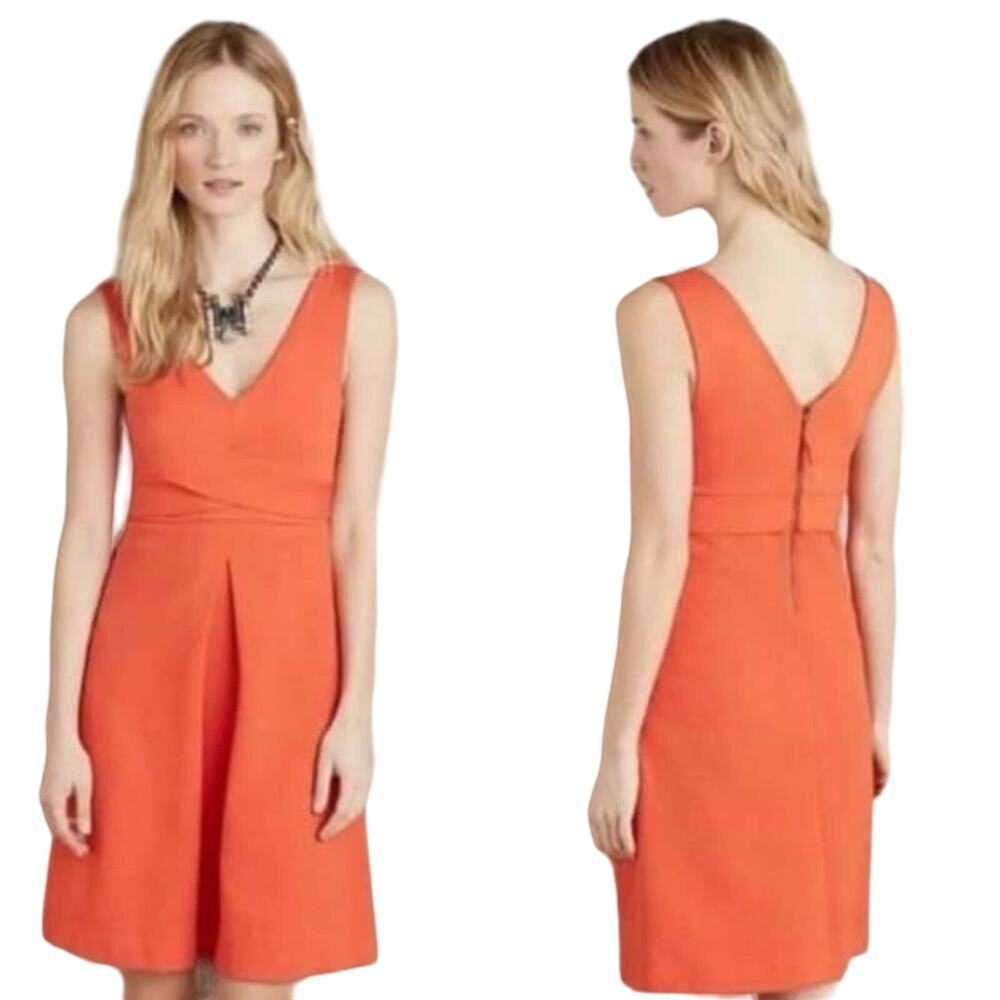 HD in Paris Orange Ardmore Cross Pleat Dress 8